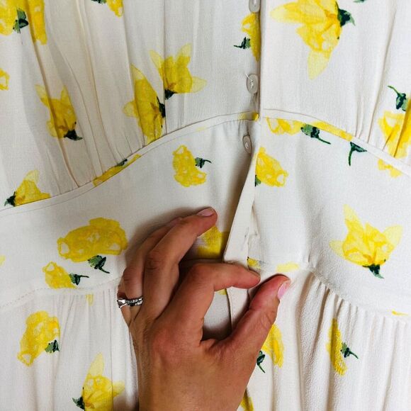 ba&sh Floral Mini Dress in Yellow and Cream - Picture 8 of 11